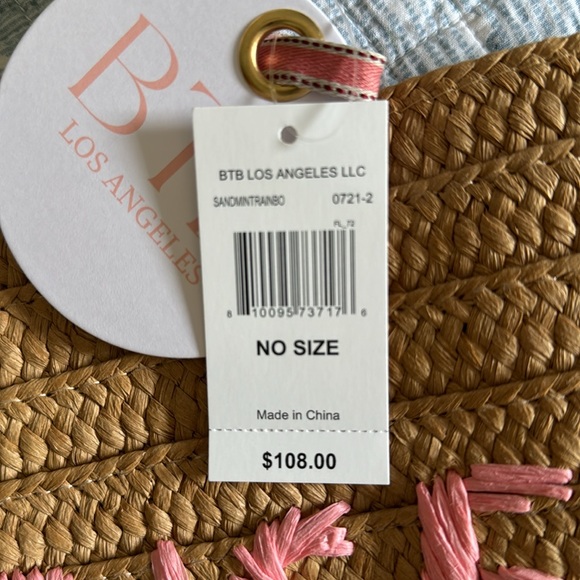 Btb Los Angeles, VITAMIN SEA Pastel Letters Straw Beach Tote B… - Picture 4 of 4